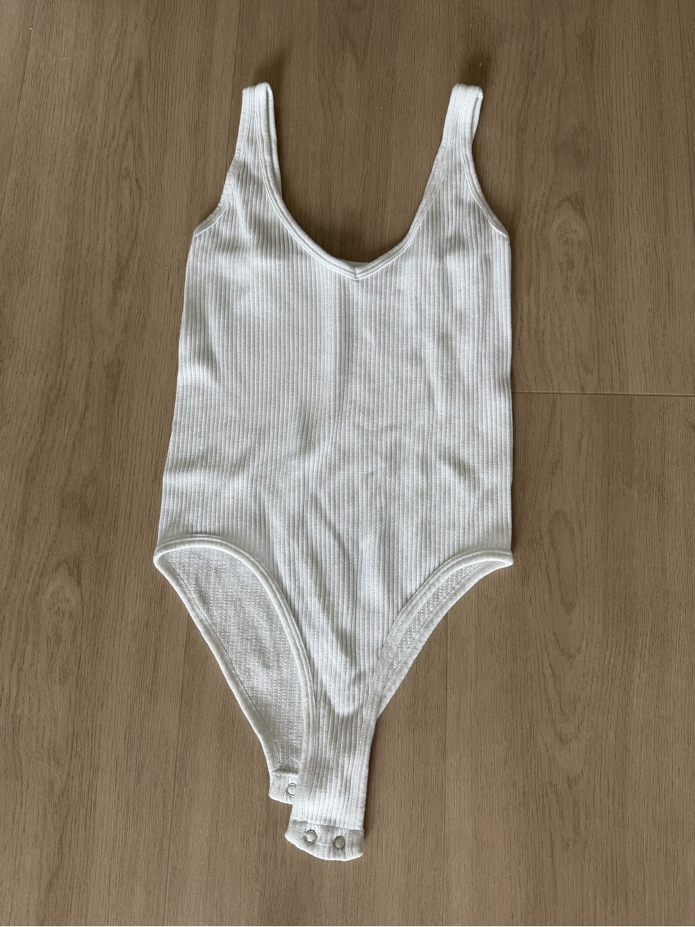 White Ribbed One-Piece Bodysuit